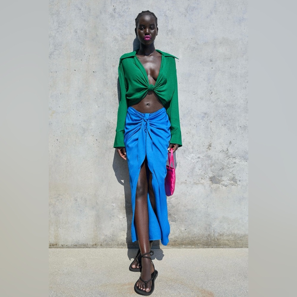Green ZARA blouse